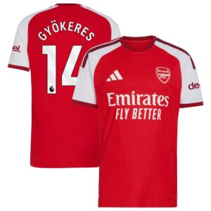 Arsenal adidas Home Authentic Shirt 2026-27 with Gyökeres 14 printing