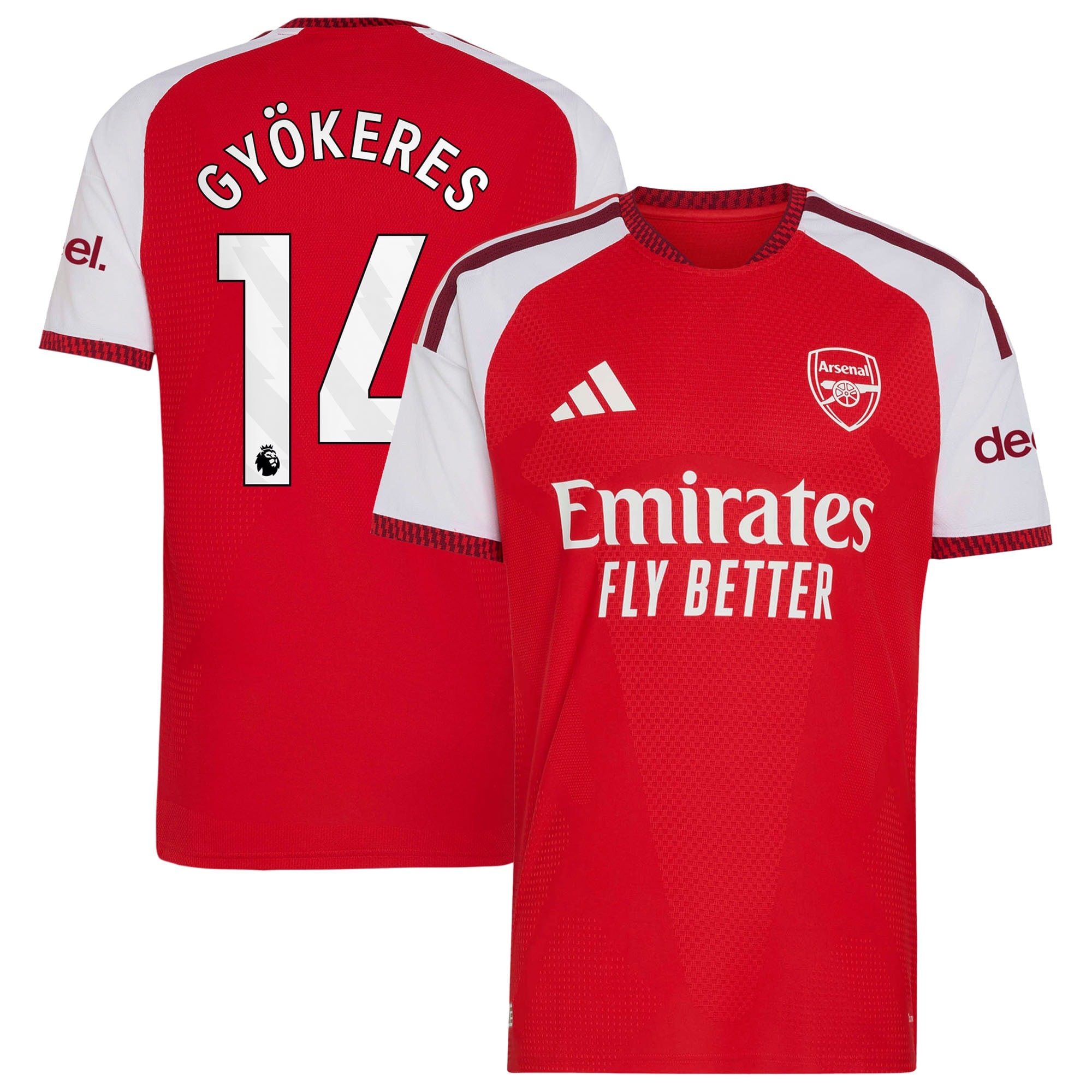Arsenal adidas Home Authentic Shirt 2026-27 with Gyökeres 14 printing