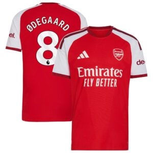 Arsenal adidas Home Authentic Shirt 2026-27 with Ødegaard 8 printing