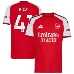 Arsenal adidas Home Authentic Shirt 2026-27 with Rice 41 printing