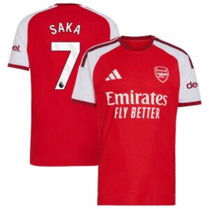 Arsenal adidas Home Authentic Shirt 2026-27 with Saka 7 printing