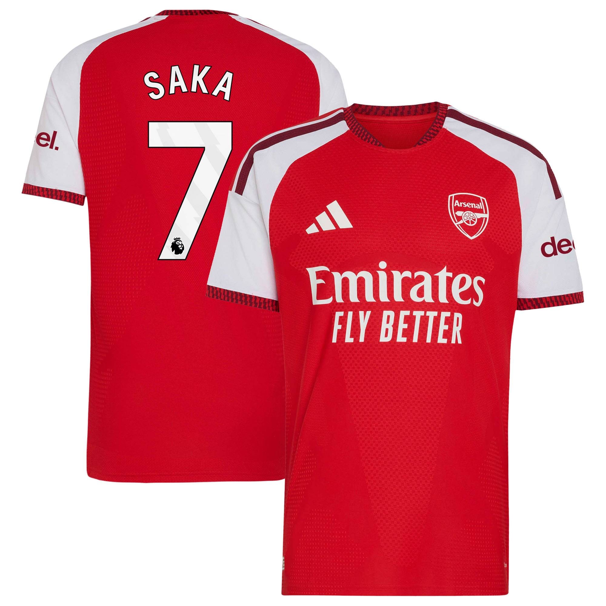 Arsenal adidas Home Authentic Shirt 2026-27 with Saka 7 printing