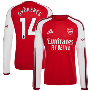 Arsenal adidas Home Shirt 2026-27 - Long Sleeve with Gyökeres 14 printing