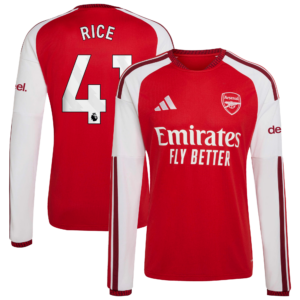 Arsenal adidas Home Shirt 2026-27 - Long Sleeve with Rice 41 printing