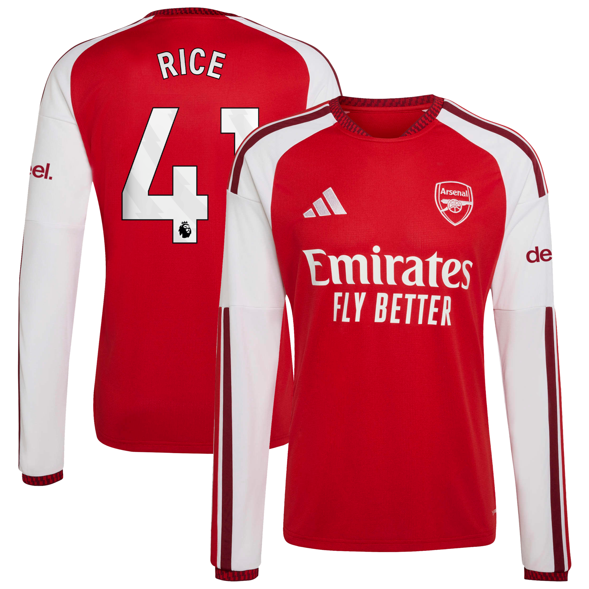 Arsenal adidas Home Shirt 2026-27 - Long Sleeve with Rice 41 printing