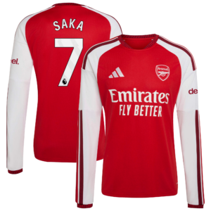 Arsenal adidas Home Shirt 2026-27 - Long Sleeve with Saka 7 printing
