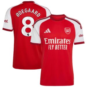 Arsenal adidas Home Shirt 2026-27 with Ødegaard 8 printing