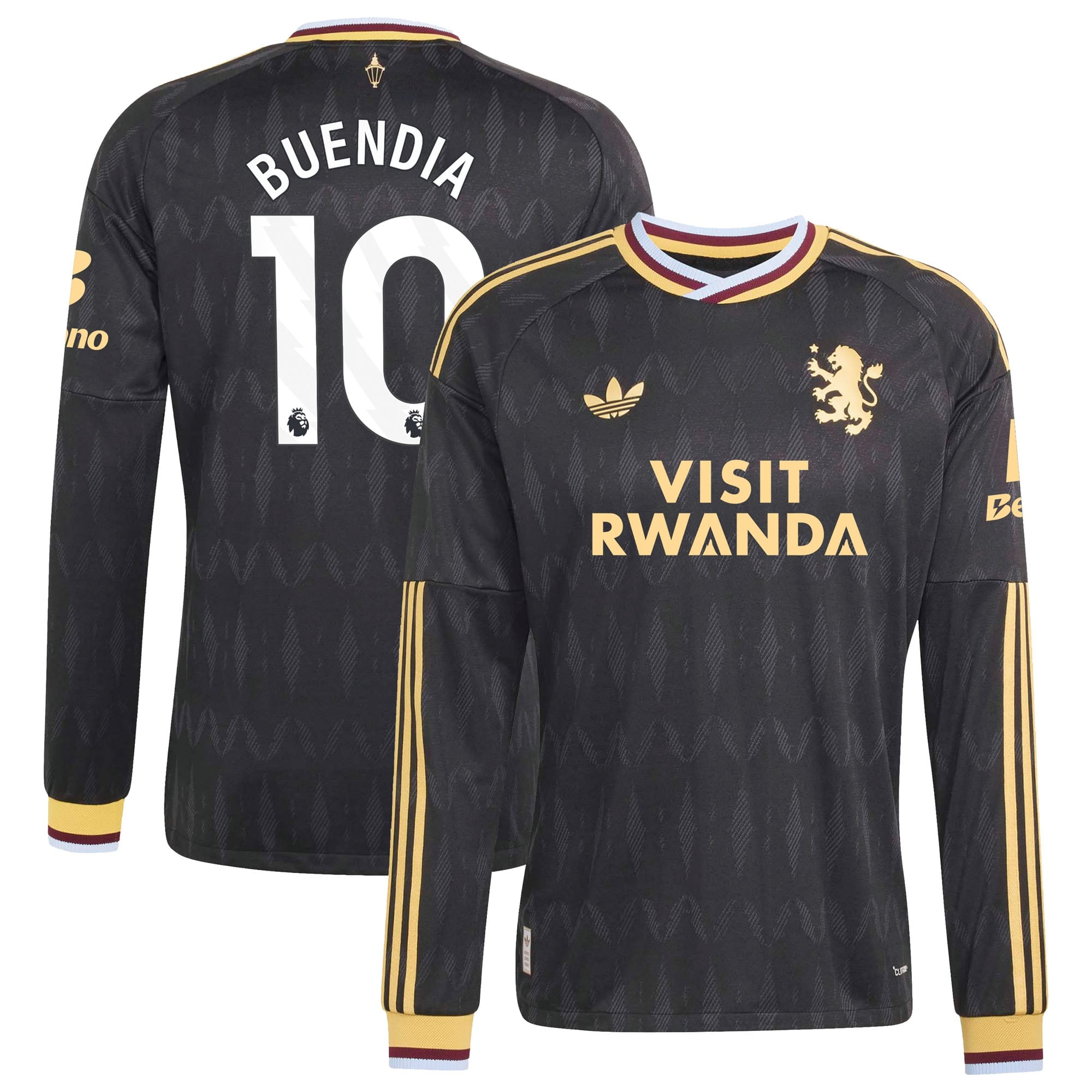Aston Villa adidas Away Authentic Shirt 2026-27 - Long Sleeve with Buendia 10 printing