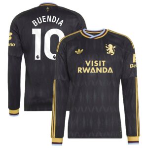 Aston Villa adidas Away Shirt 2026-27 - Long Sleeve with Buendia 10 printing