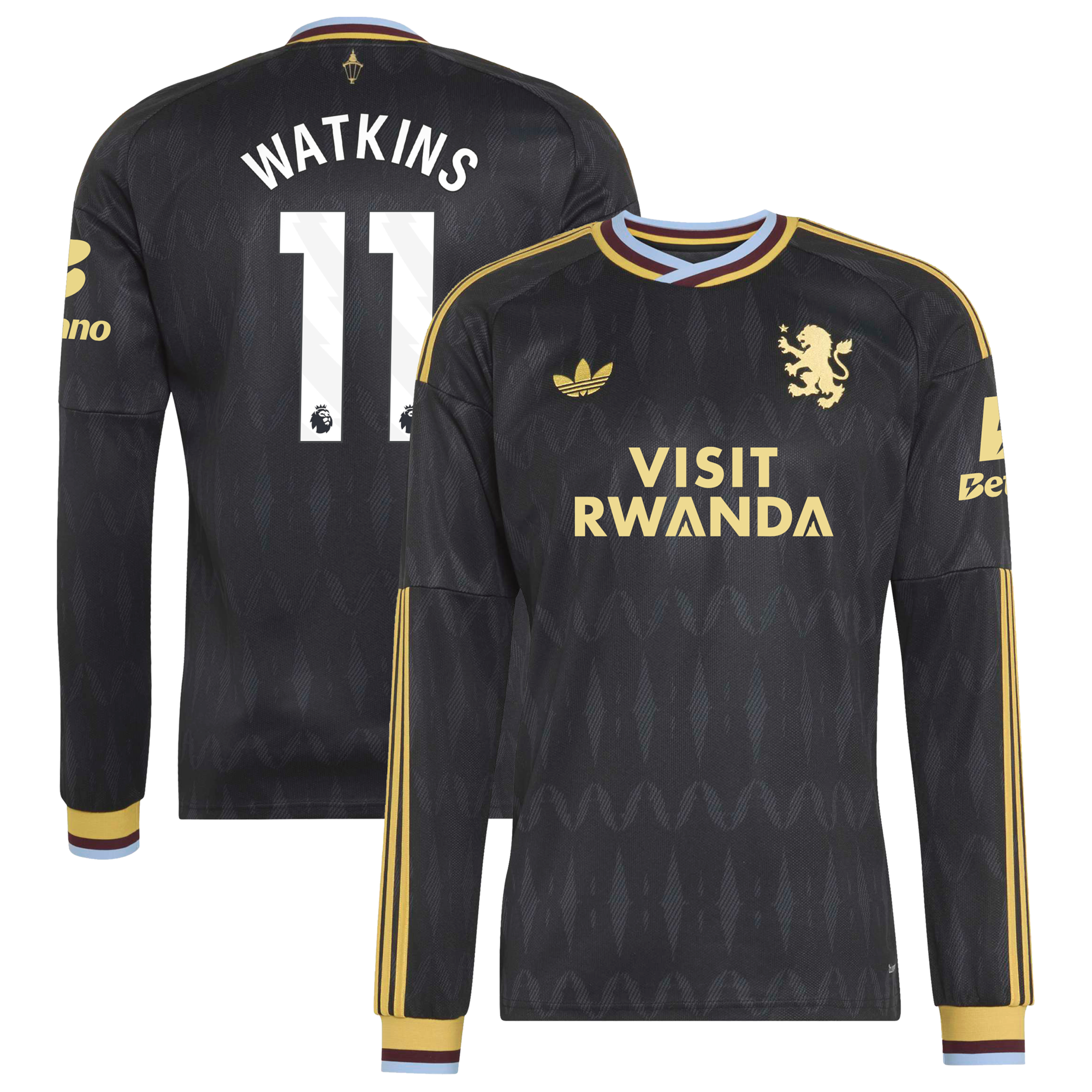Aston Villa adidas Away Shirt 2026-27 - Long Sleeve with Watkins 11 printing
