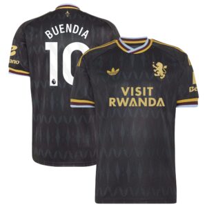 Aston Villa adidas Away Shirt 2026-27 with Buendia 10 printing
