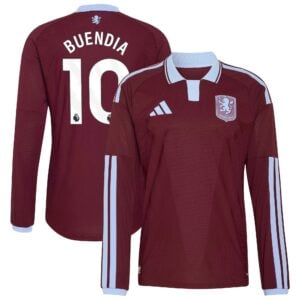 Aston Villa adidas Home Authentic Shirt 2026-27 - Long Sleeve with Buendia 10 printing