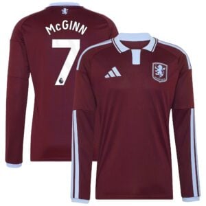 Aston Villa adidas Home Shirt 2026-27 - Long Sleeve with McGinn 7 printing