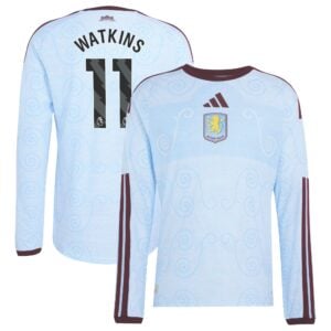 Aston Villa adidas Third Authentic Shirt 2026-27 - Long Sleeve with Watkins 11 printing