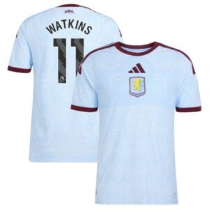 Aston Villa adidas Third Authentic Shirt 2026-27 with Watkins 11 printing