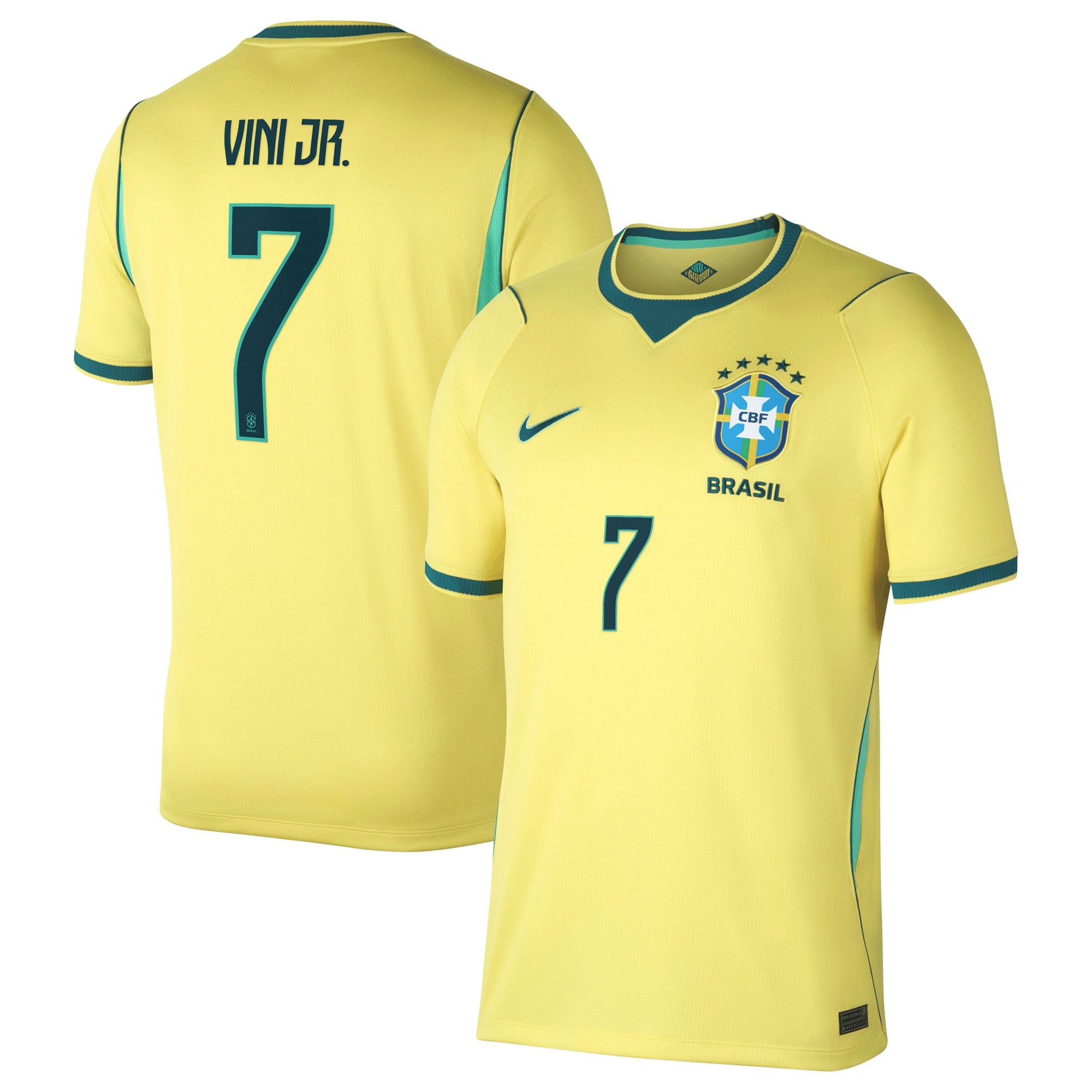 Brazil Nike Home Stadium Shirt 2026 with Vini Jr. 7 printing