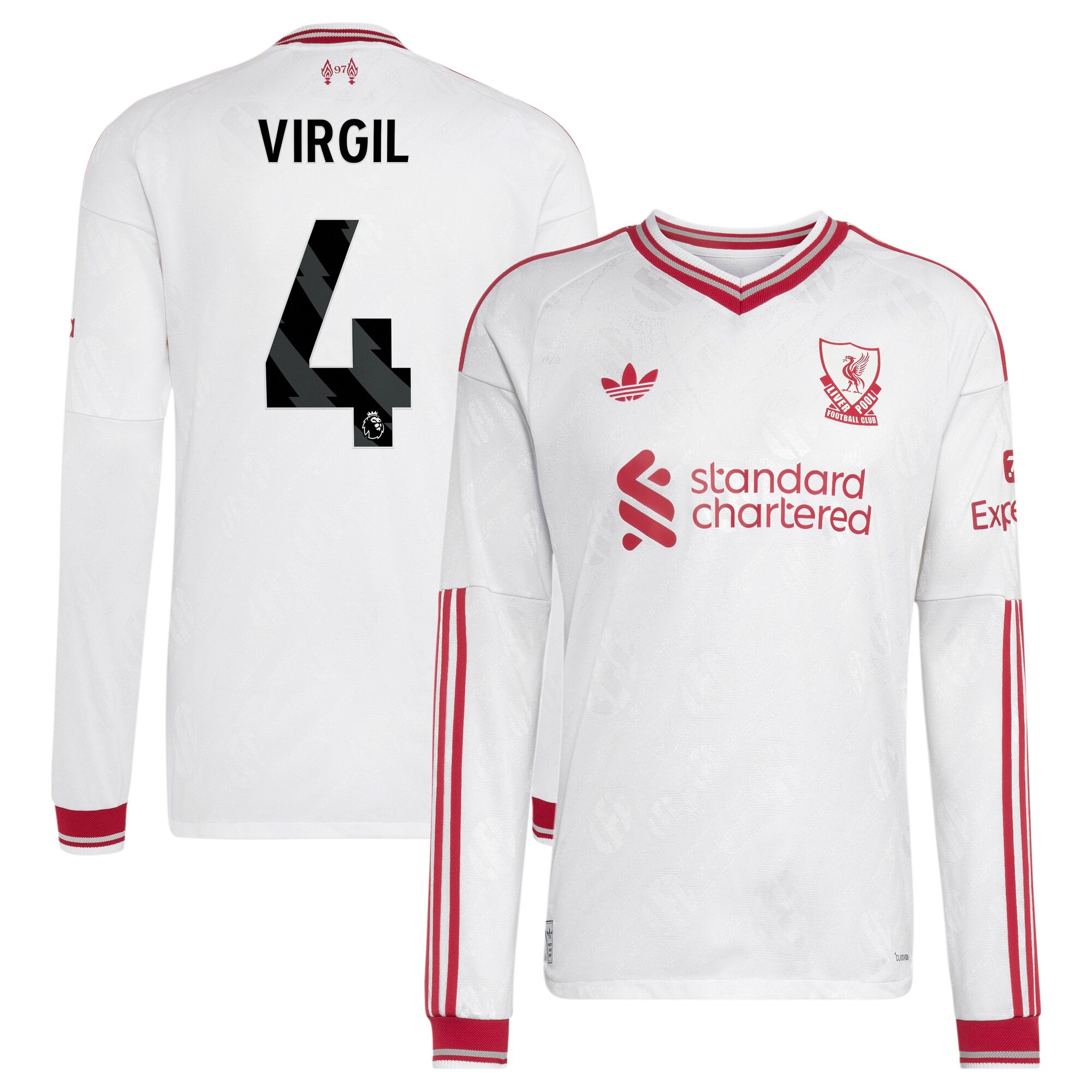 Liverpool adidas Away Authentic Shirt 2026-27 - Long Sleeve with Virgil 4 printing