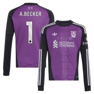 Liverpool adidas Away Goalkeeper Shirt 2026-27 - Kids - Long Sleeve with A.Becker 1 printing