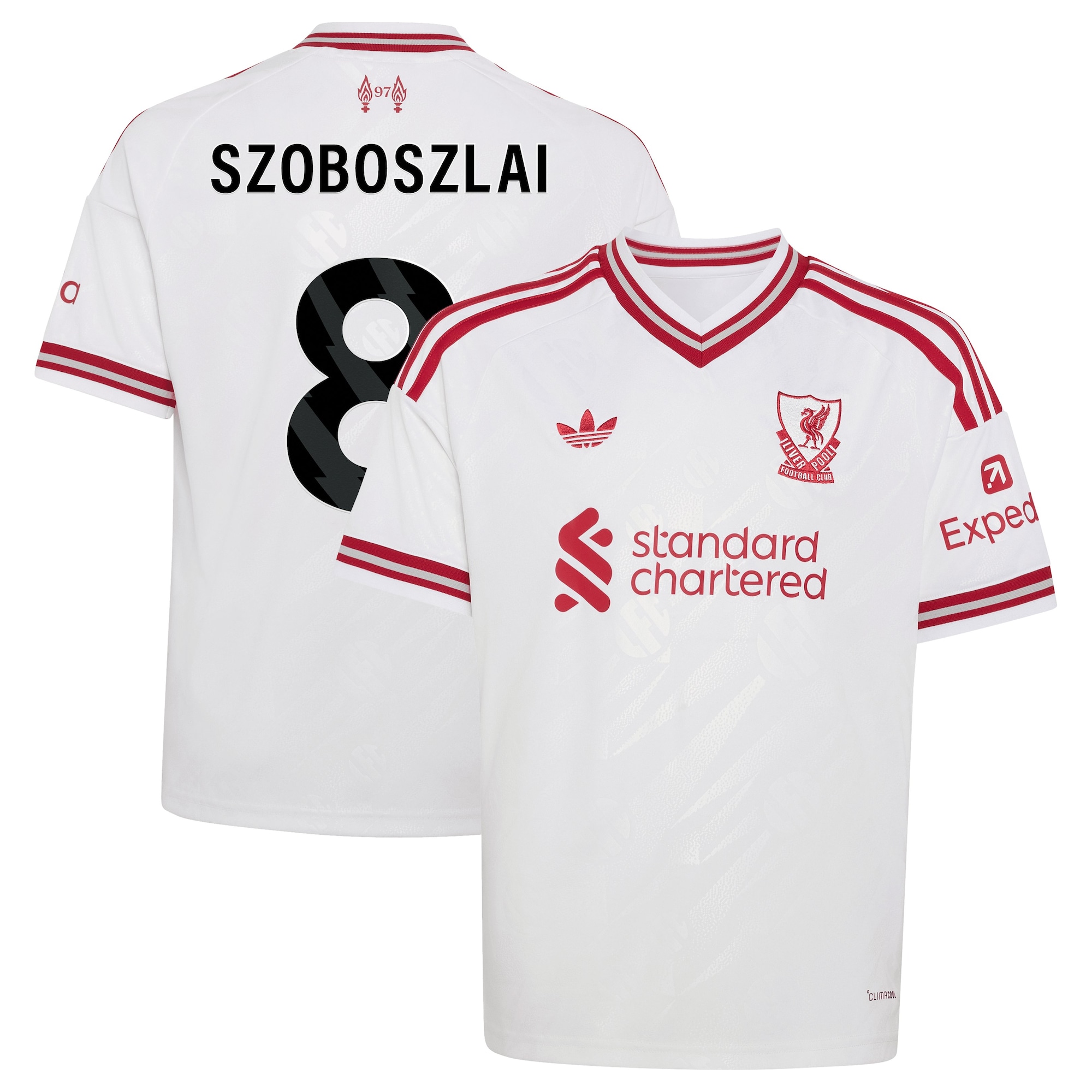 Liverpool adidas Away Shirt 2026-27 - Kids with Szoboszlai 8 printing