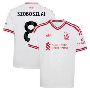 Liverpool adidas Away Shirt 2026-27 - Kids with Szoboszlai 8 printing