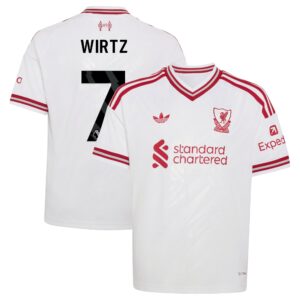 Liverpool adidas Away Shirt 2026-27 - Kids with Wirtz 7 printing