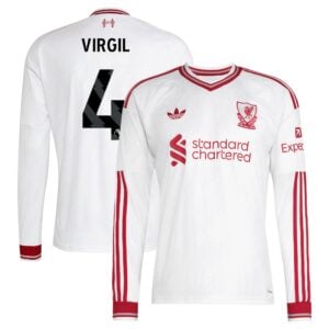 Liverpool adidas Away Shirt 2026-27 - Long Sleeve with Virgil 4 printing
