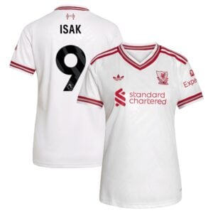 Liverpool adidas Away Shirt 2026-27 - Womens with Isak 9 printing