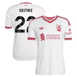Liverpool adidas Away Shirt 2026-27 with Ekitike 22 printing