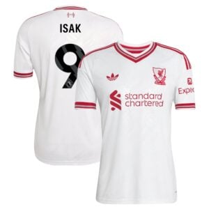Liverpool adidas Away Shirt 2026-27 with Isak 9 printing