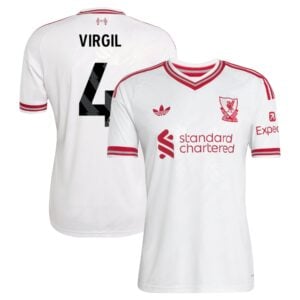 Liverpool adidas Away Shirt 2026-27 with Virgil 4 printing