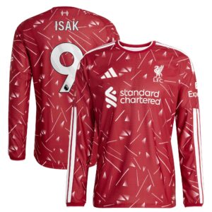 Liverpool adidas Home Authentic Shirt 2026-27 - Long sleeve with Isak 9 printing