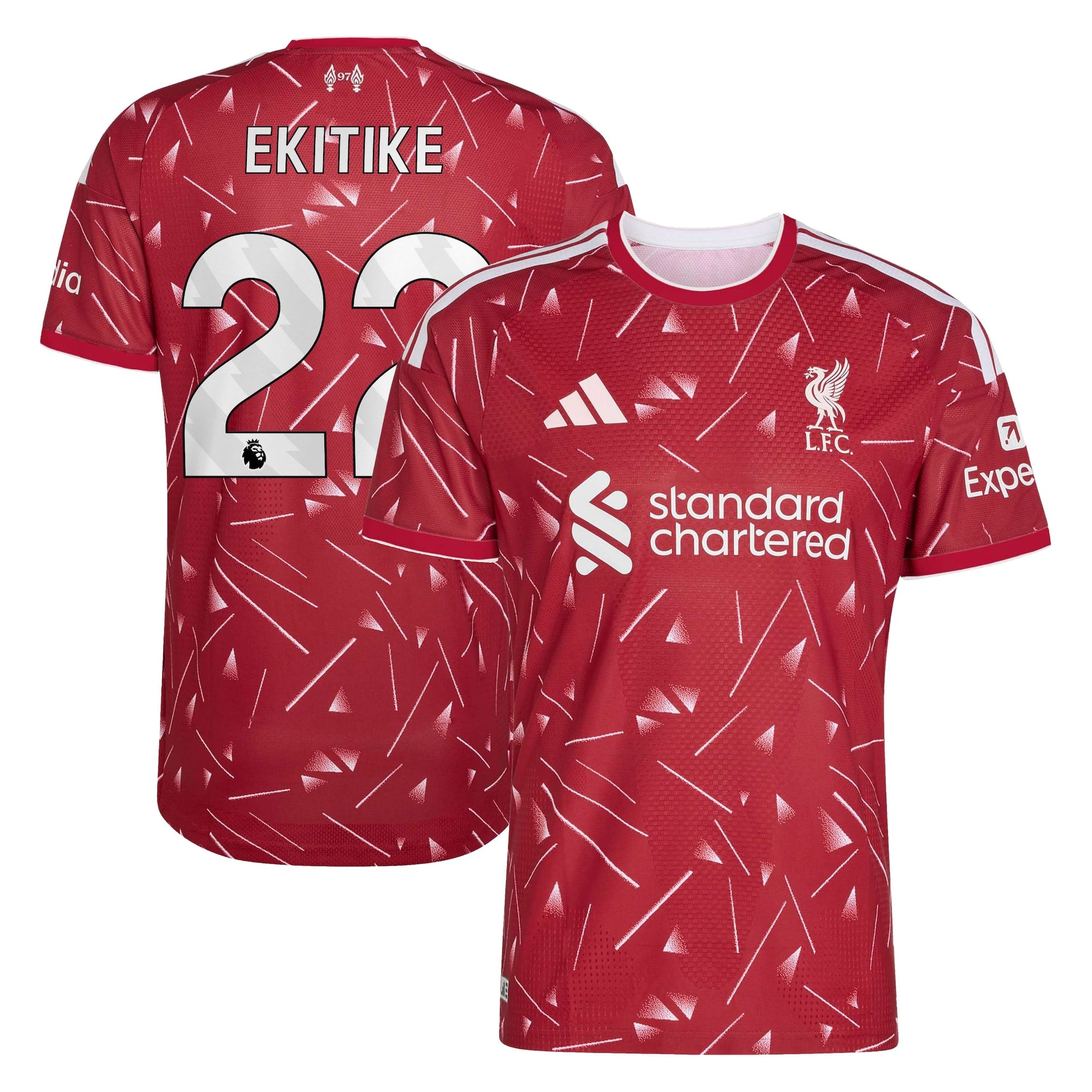 Liverpool adidas Home Authentic Shirt 2026-27 with Ekitike 22 printing