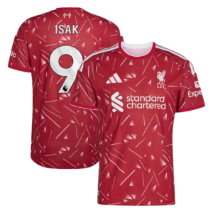 Liverpool adidas Home Authentic Shirt 2026-27 with Isak 9 printing