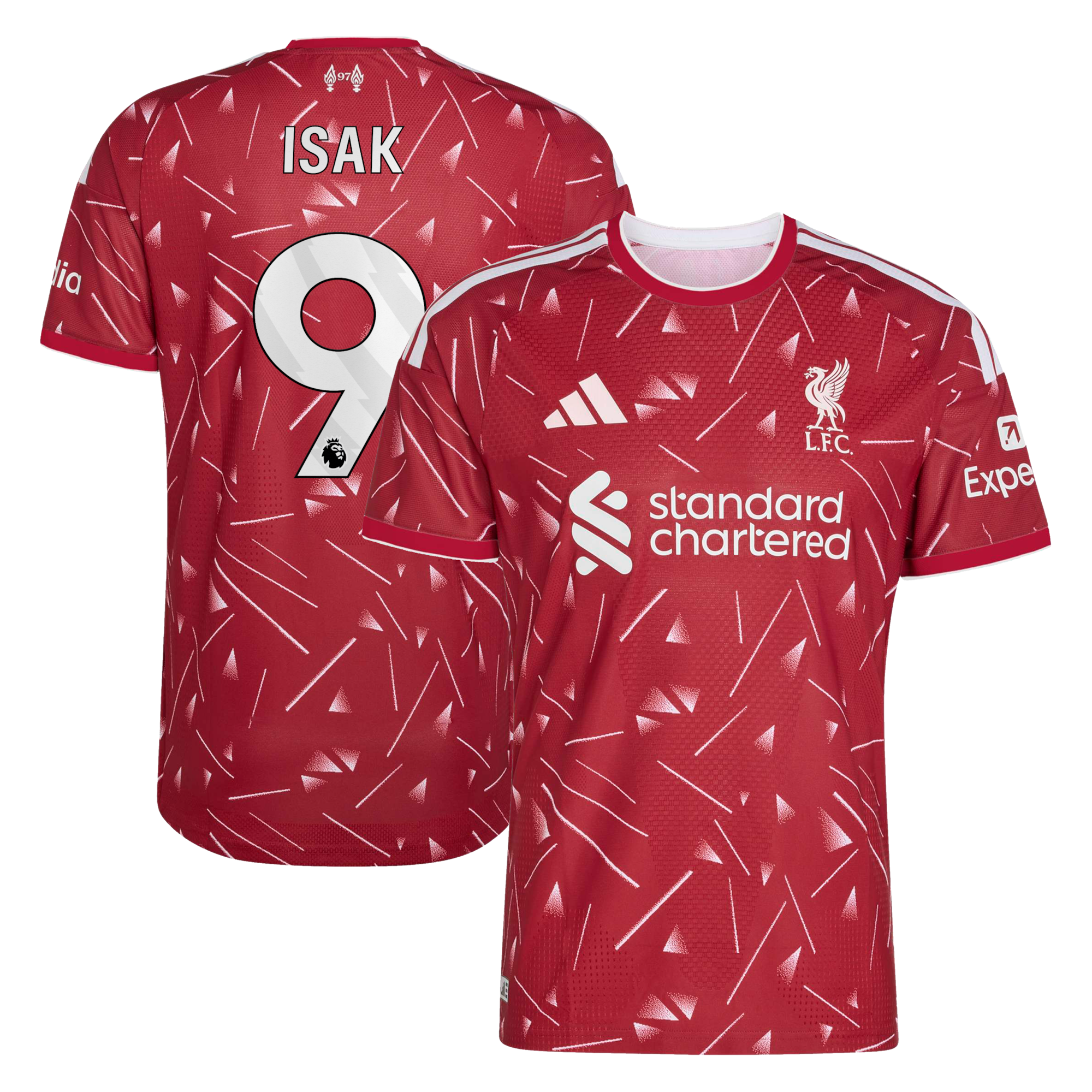 Liverpool adidas Home Authentic Shirt 2026-27 with Isak 9 printing