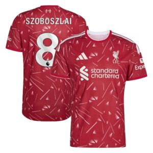 Liverpool adidas Home Authentic Shirt 2026-27 with Szoboszlai 8 printing