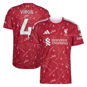 Liverpool adidas Home Authentic Shirt 2026-27 with Virgil 4 printing