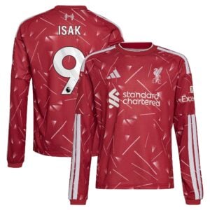 Liverpool adidas Home Shirt 2026-27 - Kids - Long sleeve with Isak 9 printing