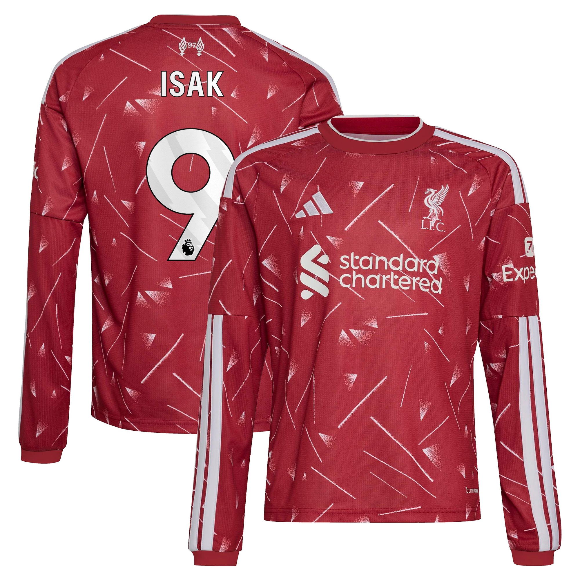 Liverpool adidas Home Shirt 2026-27 - Kids - Long sleeve with Isak 9 printing