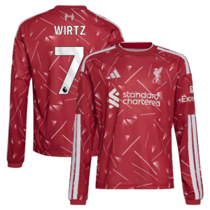 Liverpool adidas Home Shirt 2026-27 - Kids - Long sleeve with Wirtz 7 printing