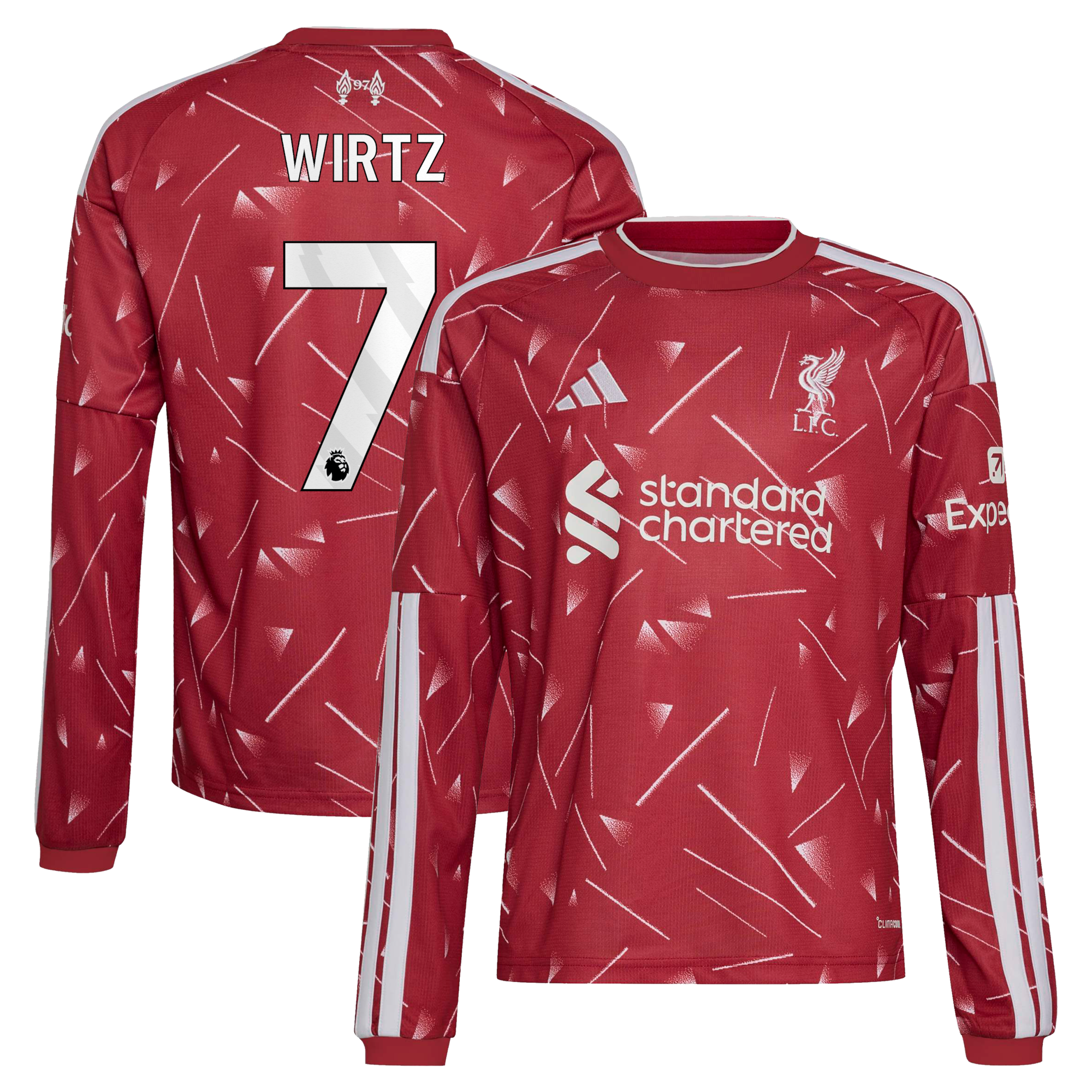 Liverpool adidas Home Shirt 2026-27 - Kids - Long sleeve with Wirtz 7 printing