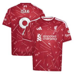 Liverpool adidas Home Shirt 2026-27 - Kids with Isak 9 printing
