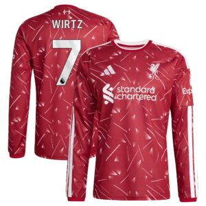 Liverpool adidas Home Shirt 2026-27 - Long sleeve with Wirtz 7 printing