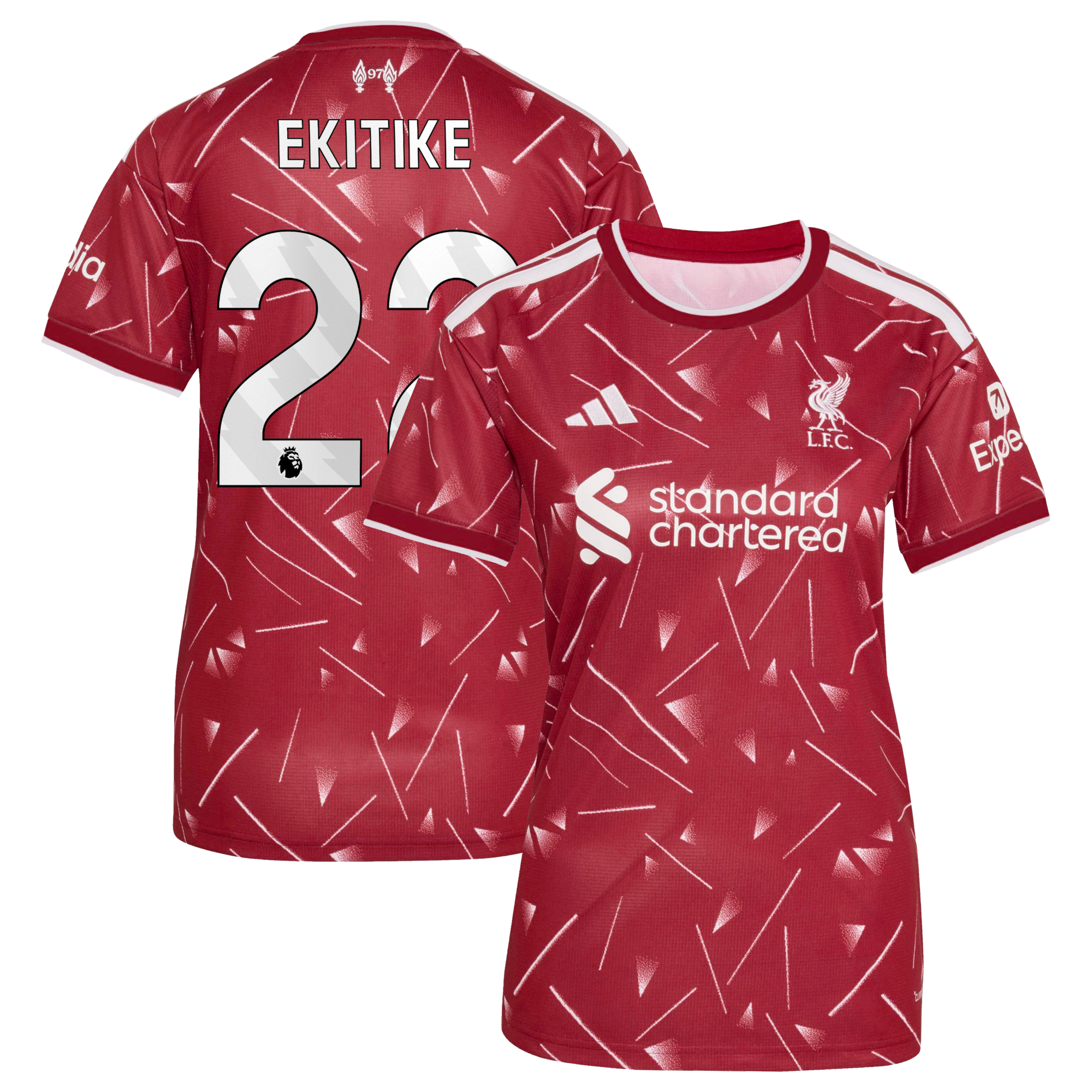 Liverpool adidas Home Shirt 2026-27 - Womens with Ekitike 22 printing
