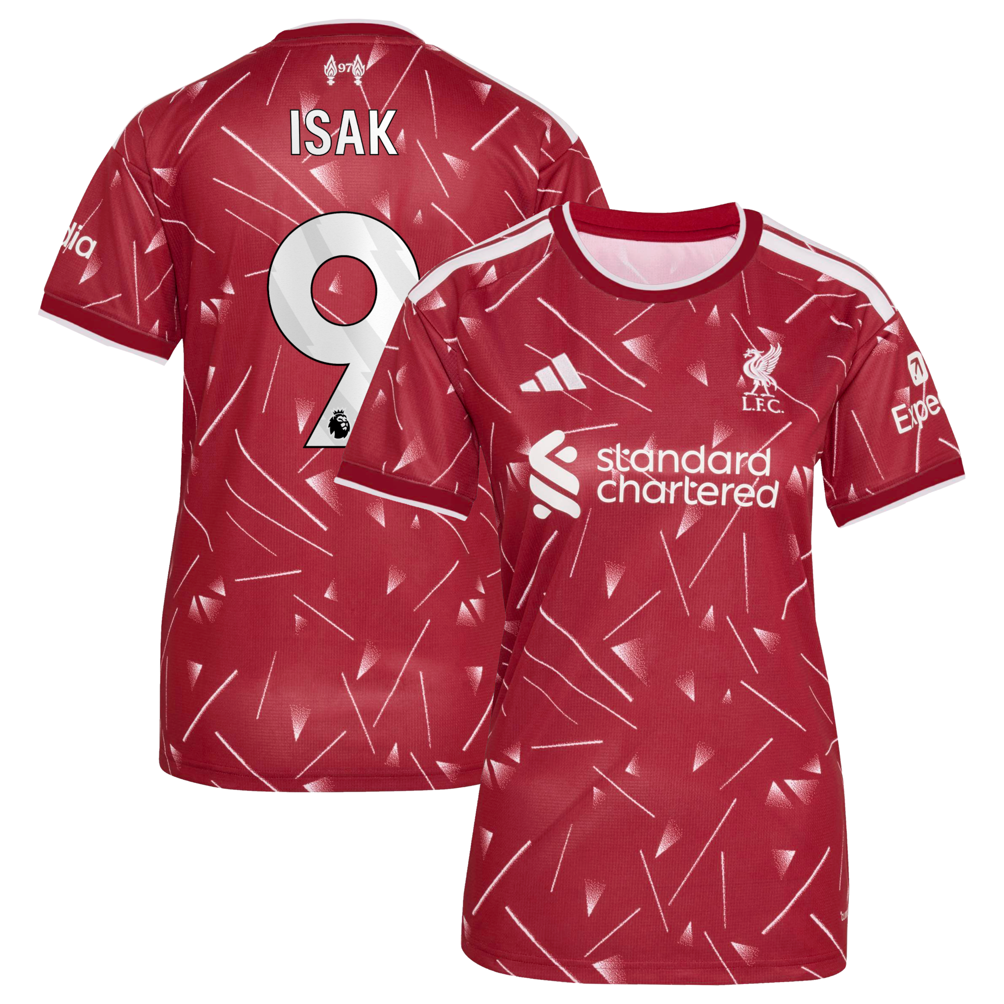 Liverpool adidas Home Shirt 2026-27 - Womens with Isak 9 printing