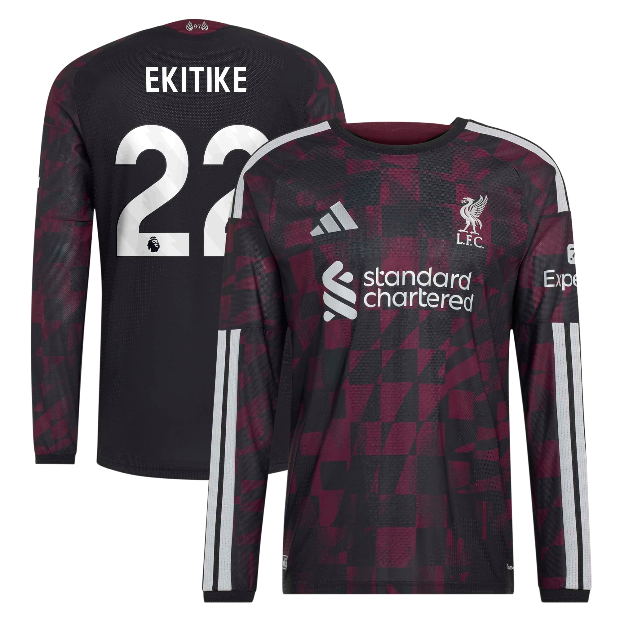 Liverpool adidas Third Authentic Shirt 2026-27 - Long Sleeve with Ekitike 22 printing