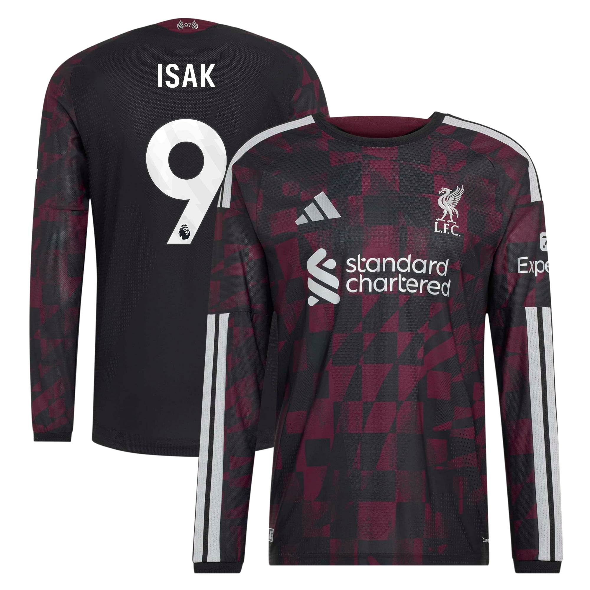 Liverpool adidas Third Authentic Shirt 2026-27 - Long Sleeve with Isak 9 printing