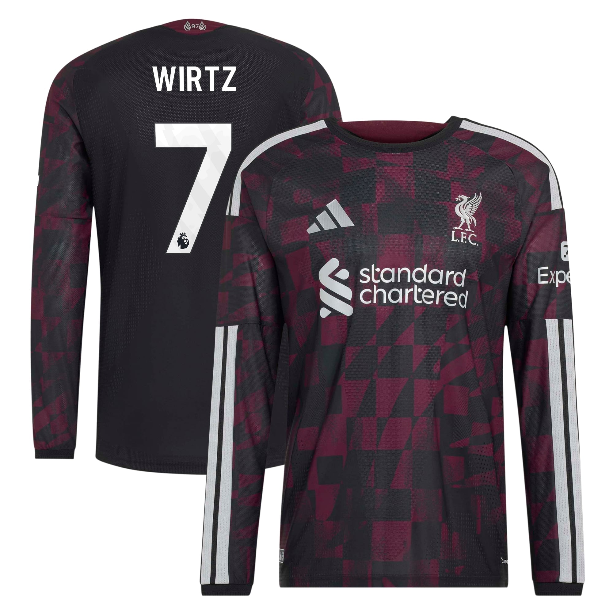 Liverpool adidas Third Authentic Shirt 2026-27 - Long Sleeve with Wirtz 7 printing