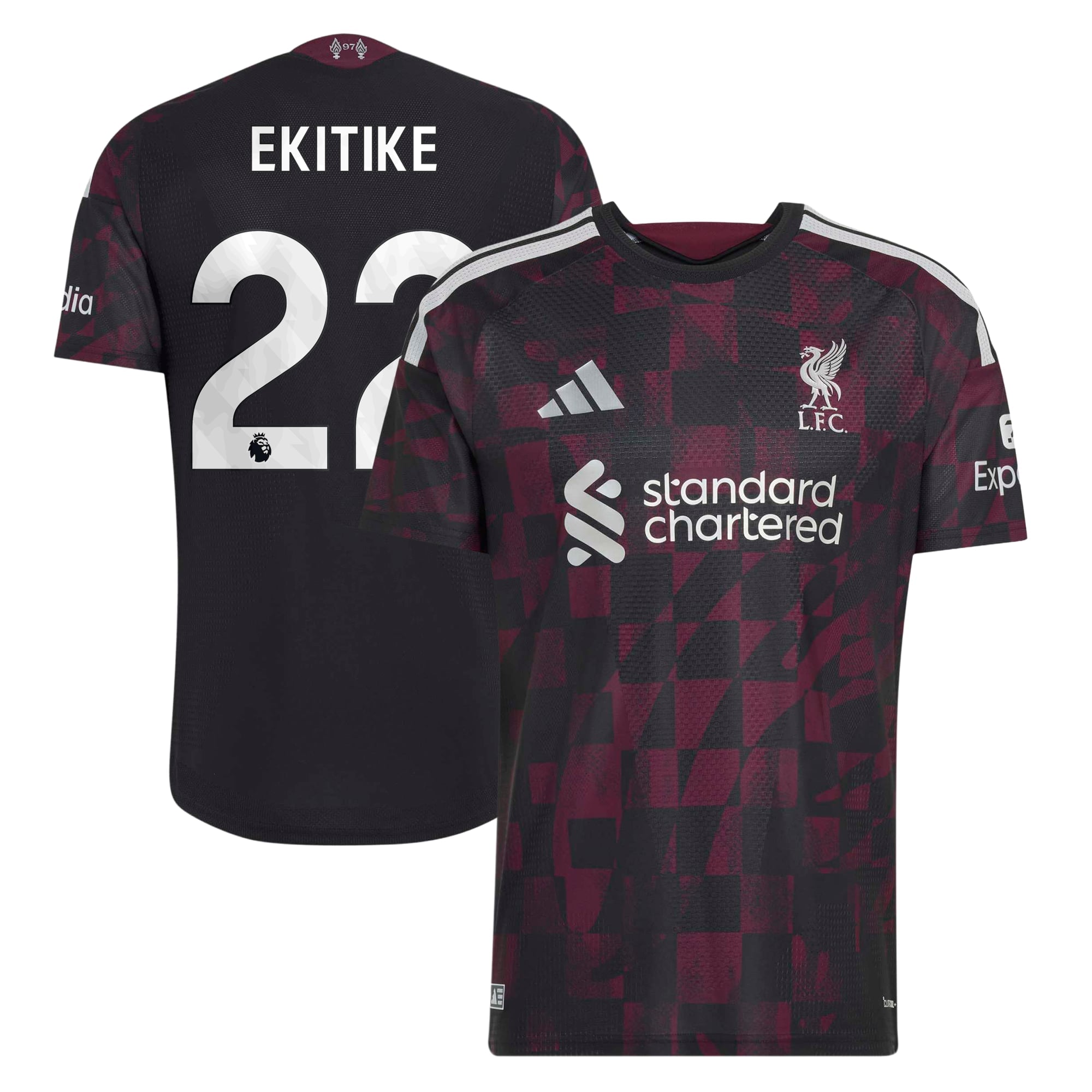 Liverpool adidas Third Authentic Shirt 2026-27 with Ekitike 22 printing