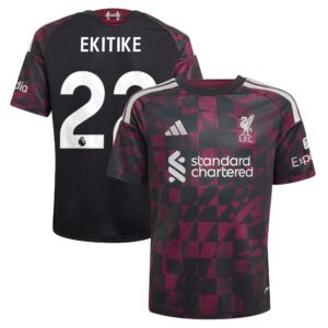 Liverpool adidas Third Shirt 2026-27 - Kids with Ekitike 22 printing