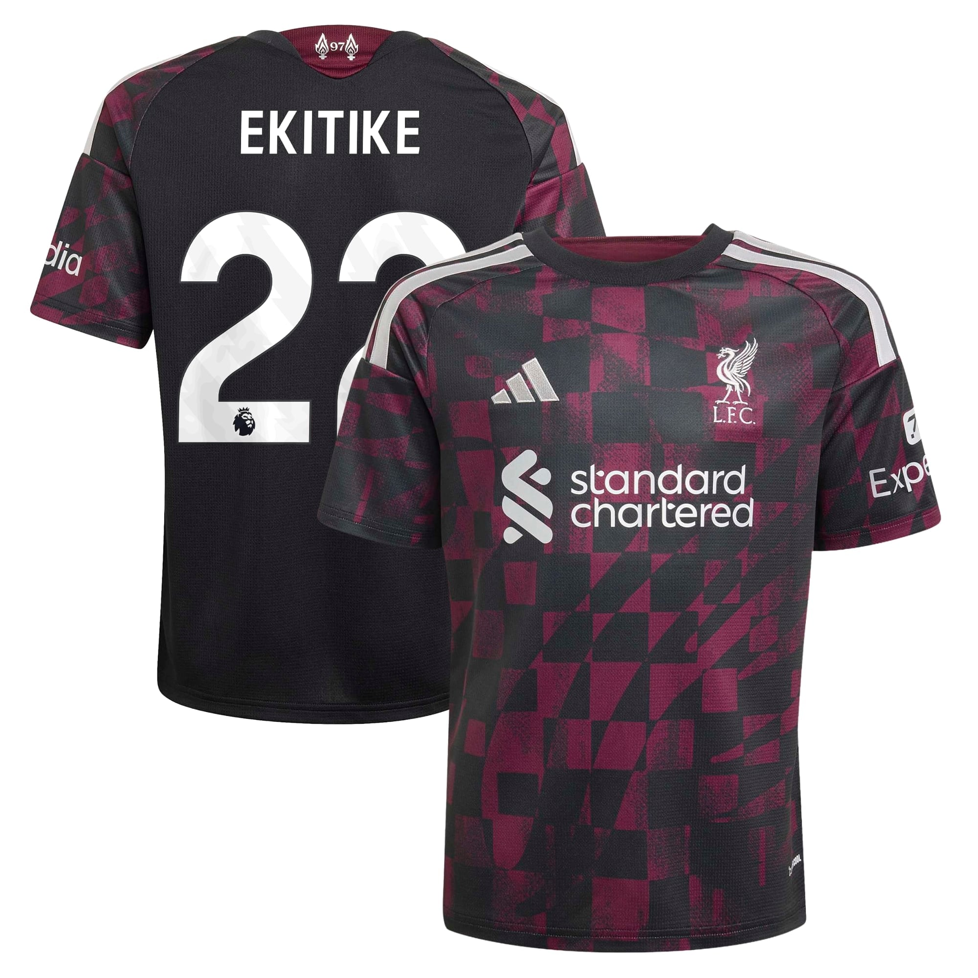 Liverpool adidas Third Shirt 2026-27 - Kids with Ekitike 22 printing